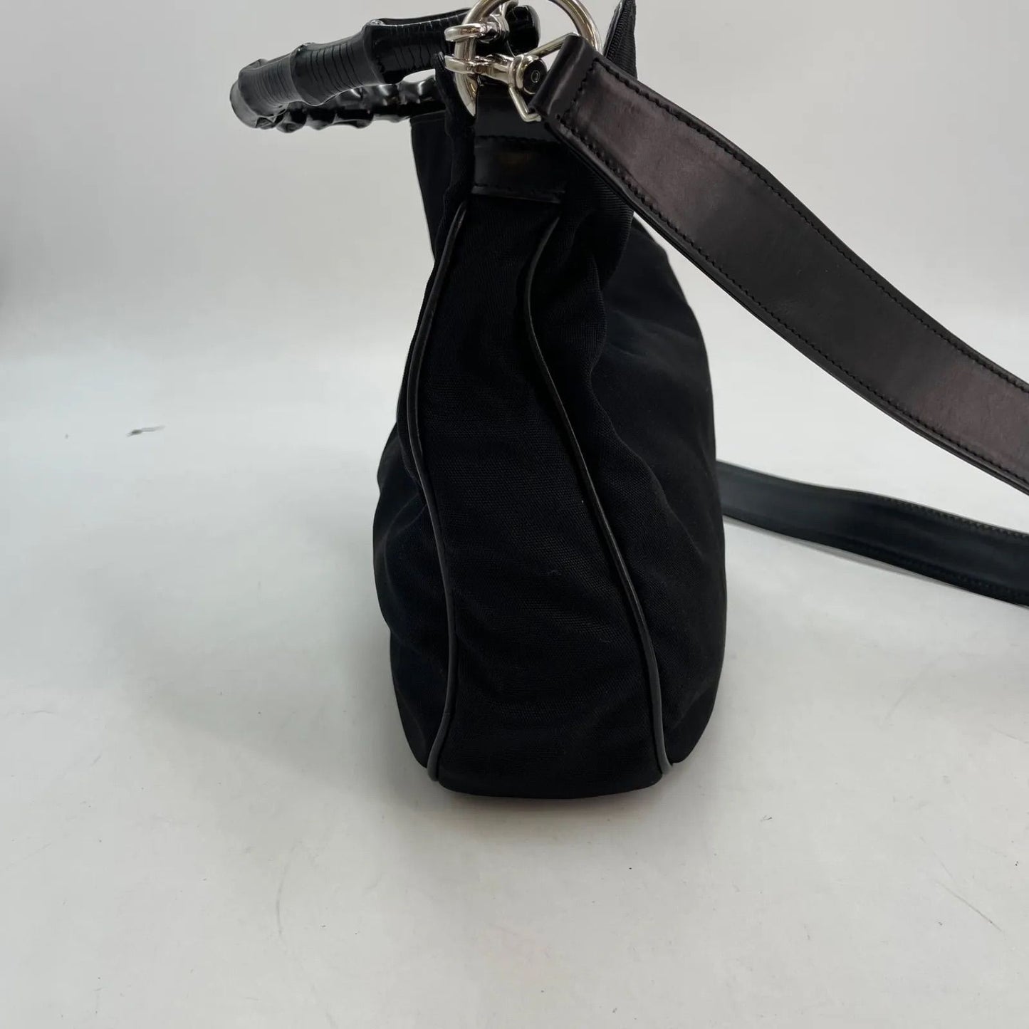 Gucci Handbag Shoulder Nylon Black Bamboo Travel — view 6