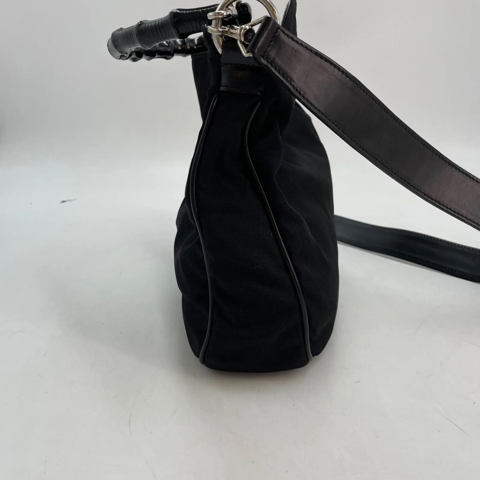 Gucci Handbag Shoulder Nylon Black Bamboo Travel — view 6
