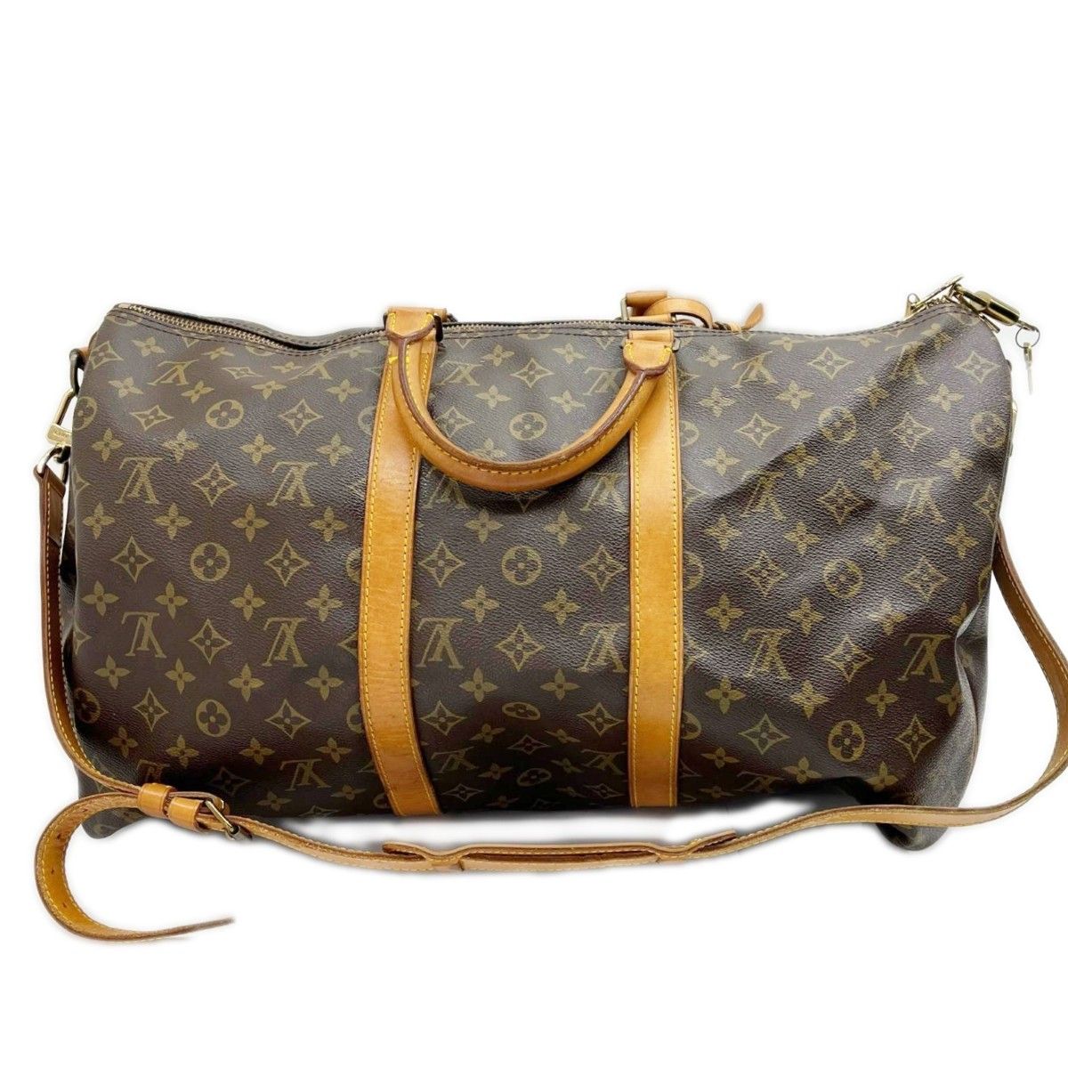 Louis Vuitton Boston Bag Monogram Keepall Bandouliere with Cadena — view 2