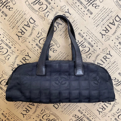 Chanel Handbag New Travel Mini Boston Black CC Logo