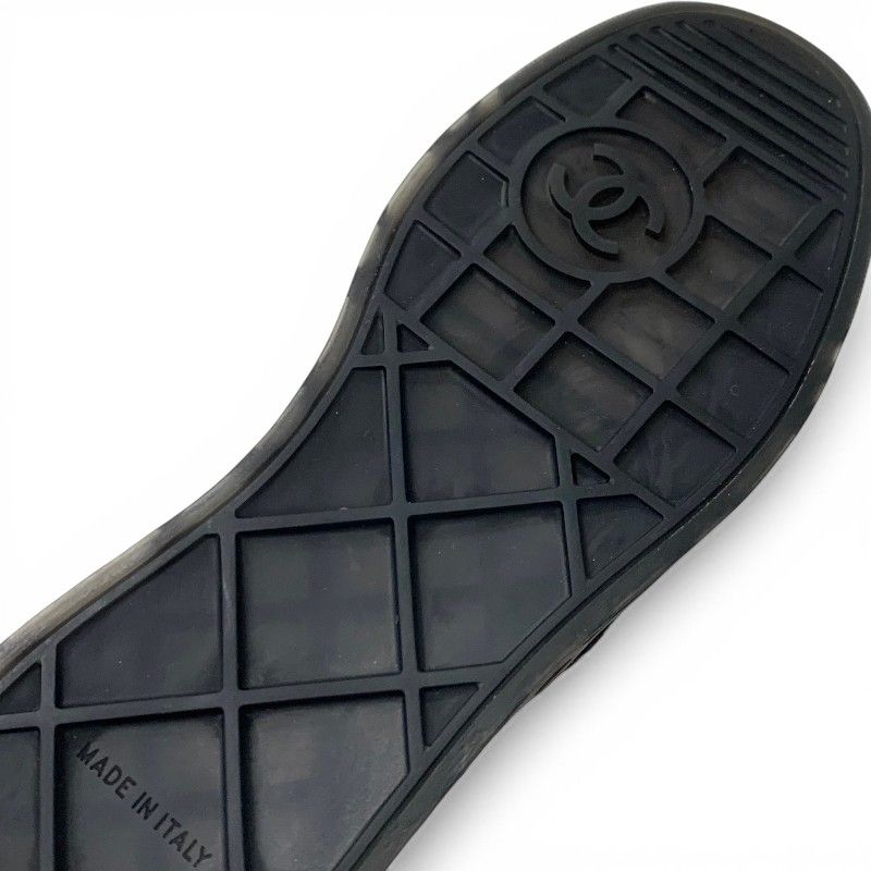 Chanel Sneakers Shoes Suede Nylon Black CC Logo — view 8