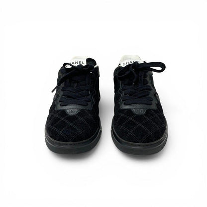 Chanel Sneakers Shoes Suede Nylon Black CC Logo — view 2