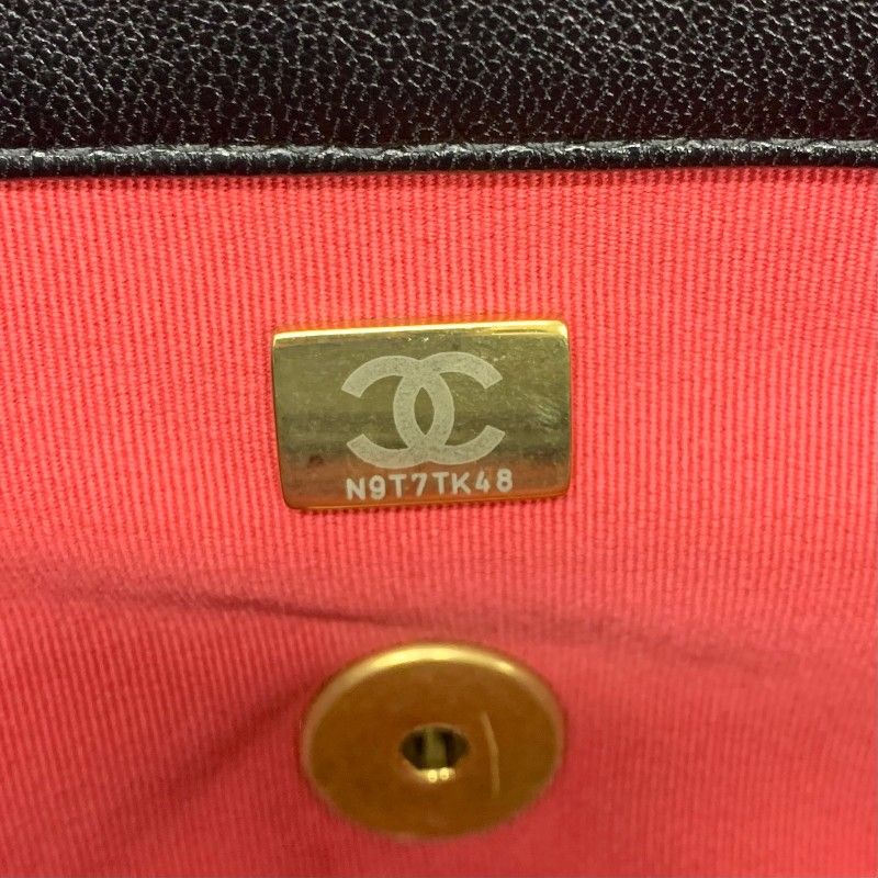 Chanel 19 Shoulder Bag Black Gold Silver Large CC Logo Turnlock Chain — view 7