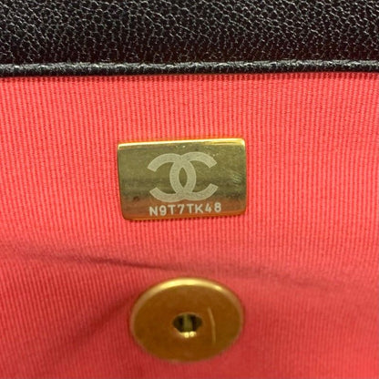 Chanel 19 Shoulder Bag Black Gold Silver Large CC Logo Turnlock Chain — view 7