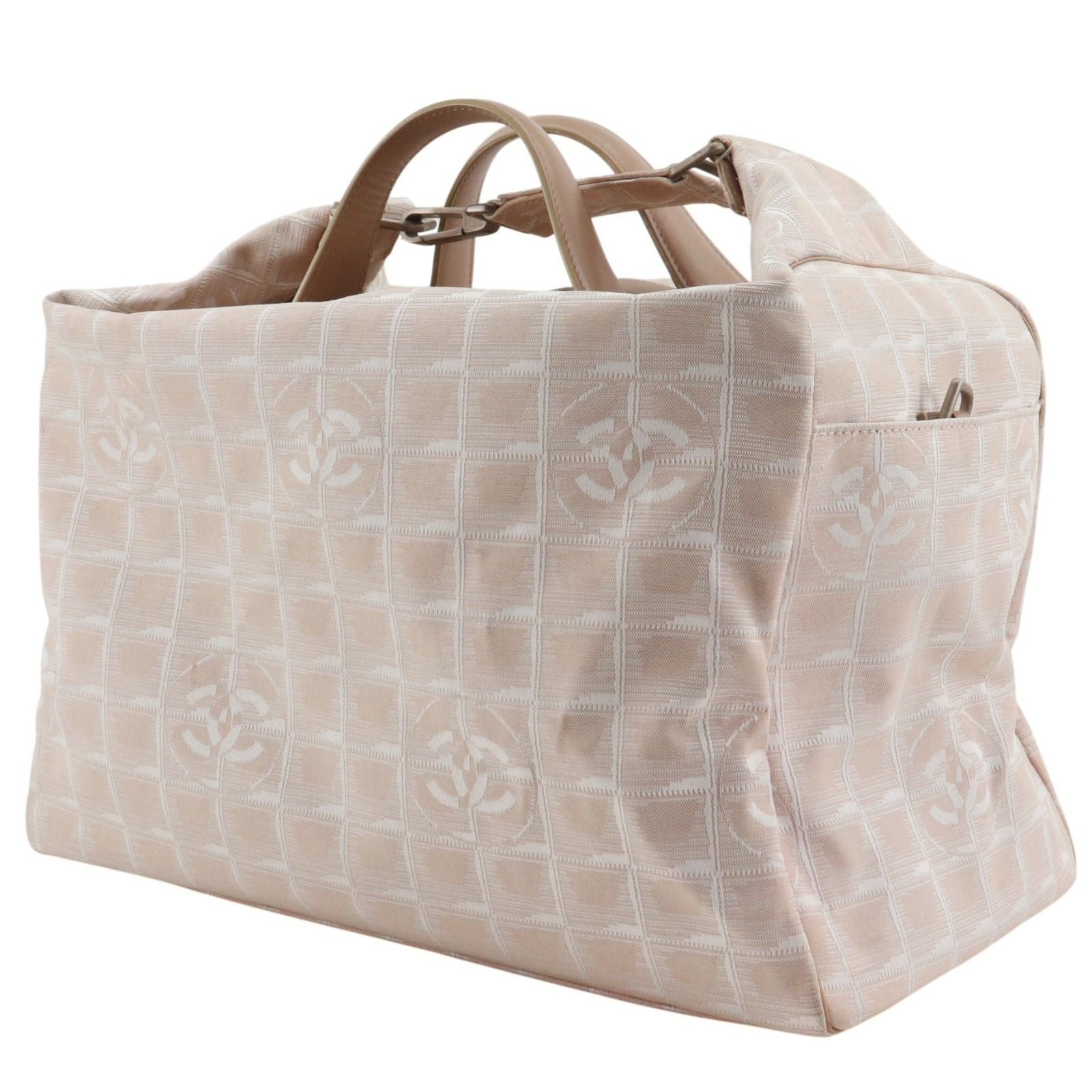 Chanel New Travel Line Nylon Canvas Beige Boston Bag — view 2