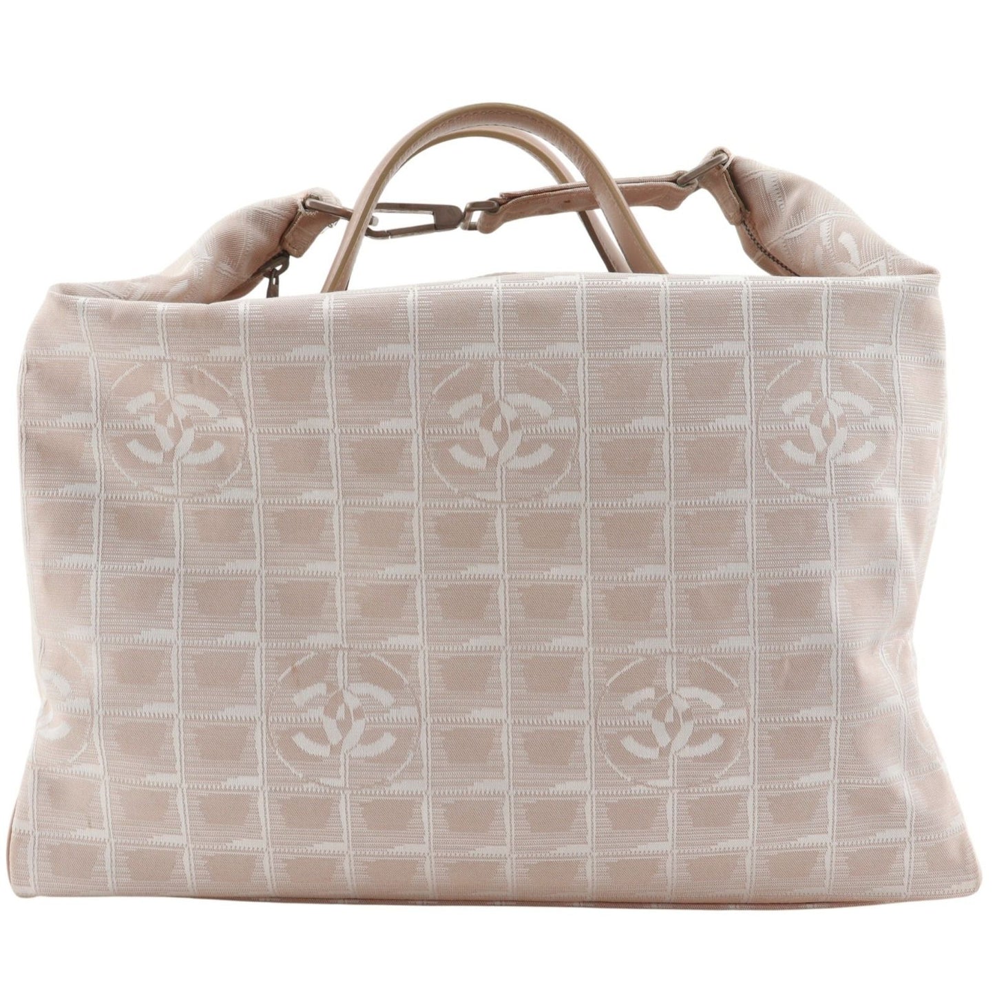 Chanel New Travel Line Nylon Canvas Beige Boston Bag