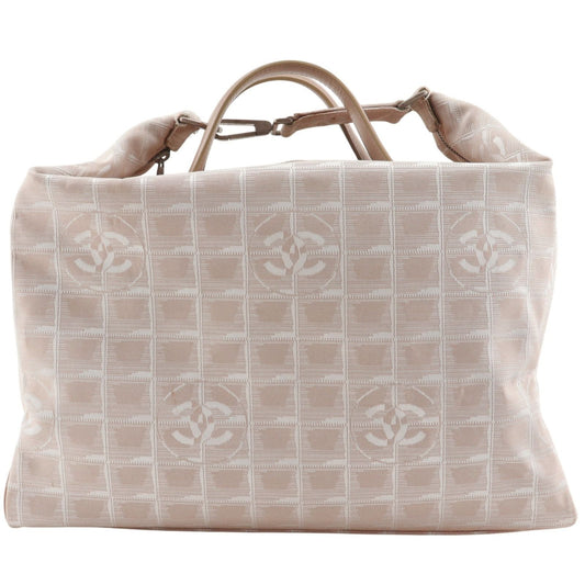 Chanel New Travel Line Nylon Canvas Beige Boston Bag