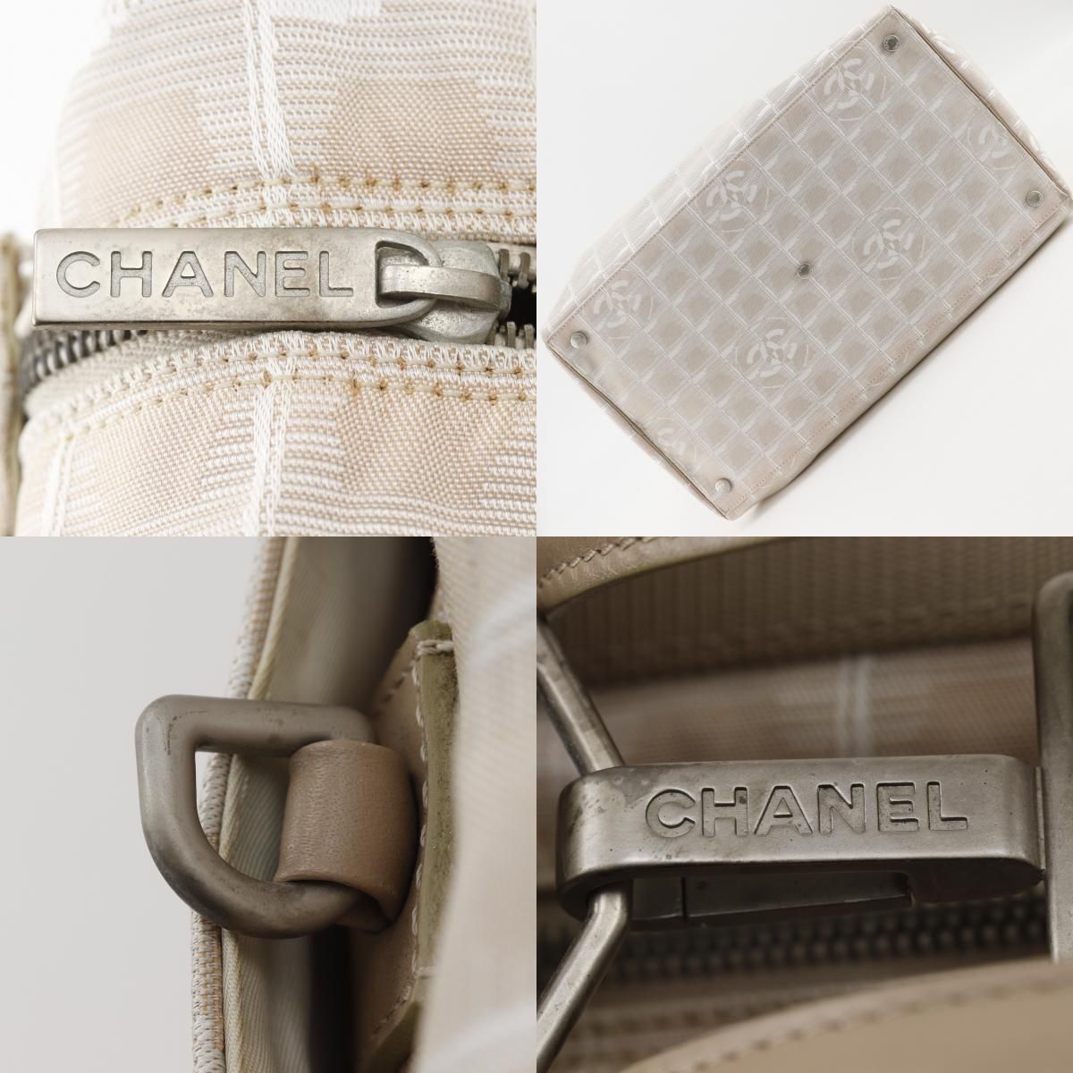 Chanel New Travel Line Nylon Canvas Beige Boston Bag — view 9