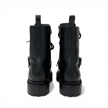 Hermes Land Boots Short Shoes Leather Black Lace Up — view 5