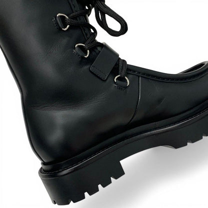 Hermes Land Boots Short Shoes Leather Black Lace Up — view 9