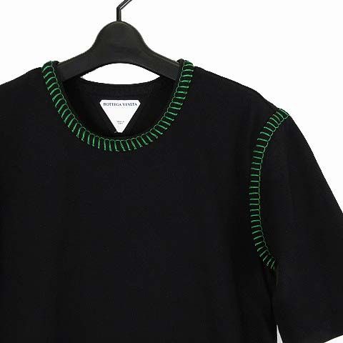 Bottega Veneta Color Stitch T-Shirt Cotton Short Sleeve M Black Green — view 2