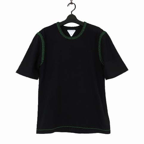 Bottega Veneta Color Stitch T-Shirt Cotton Short Sleeve M Black Green