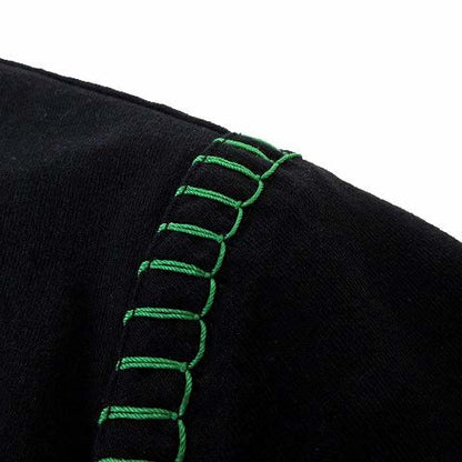 Bottega Veneta Color Stitch T-Shirt Cotton Short Sleeve M Black Green — view 5
