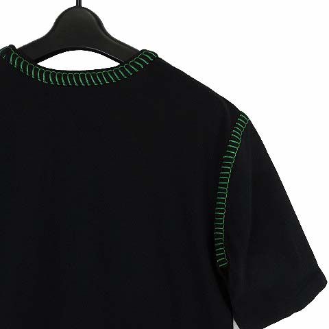 Bottega Veneta Color Stitch T-Shirt Cotton Short Sleeve M Black Green — view 4