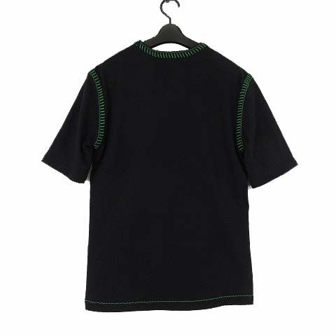 Bottega Veneta Color Stitch T-Shirt Cotton Short Sleeve M Black Green — view 3