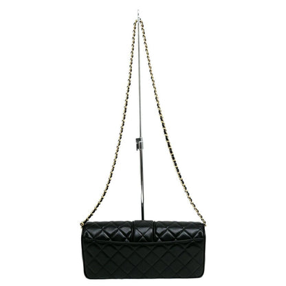 Chanel Che Clutch Shoulder Bag Lambskin Black Gold Leather — view 2