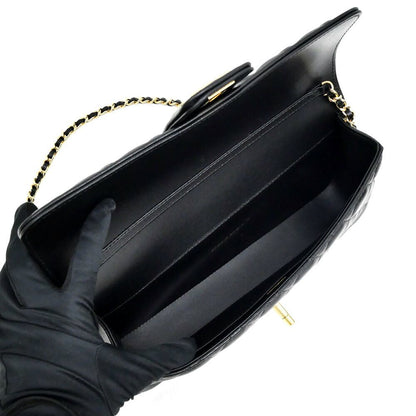 Chanel Che Clutch Shoulder Bag Lambskin Black Gold Leather — view 5