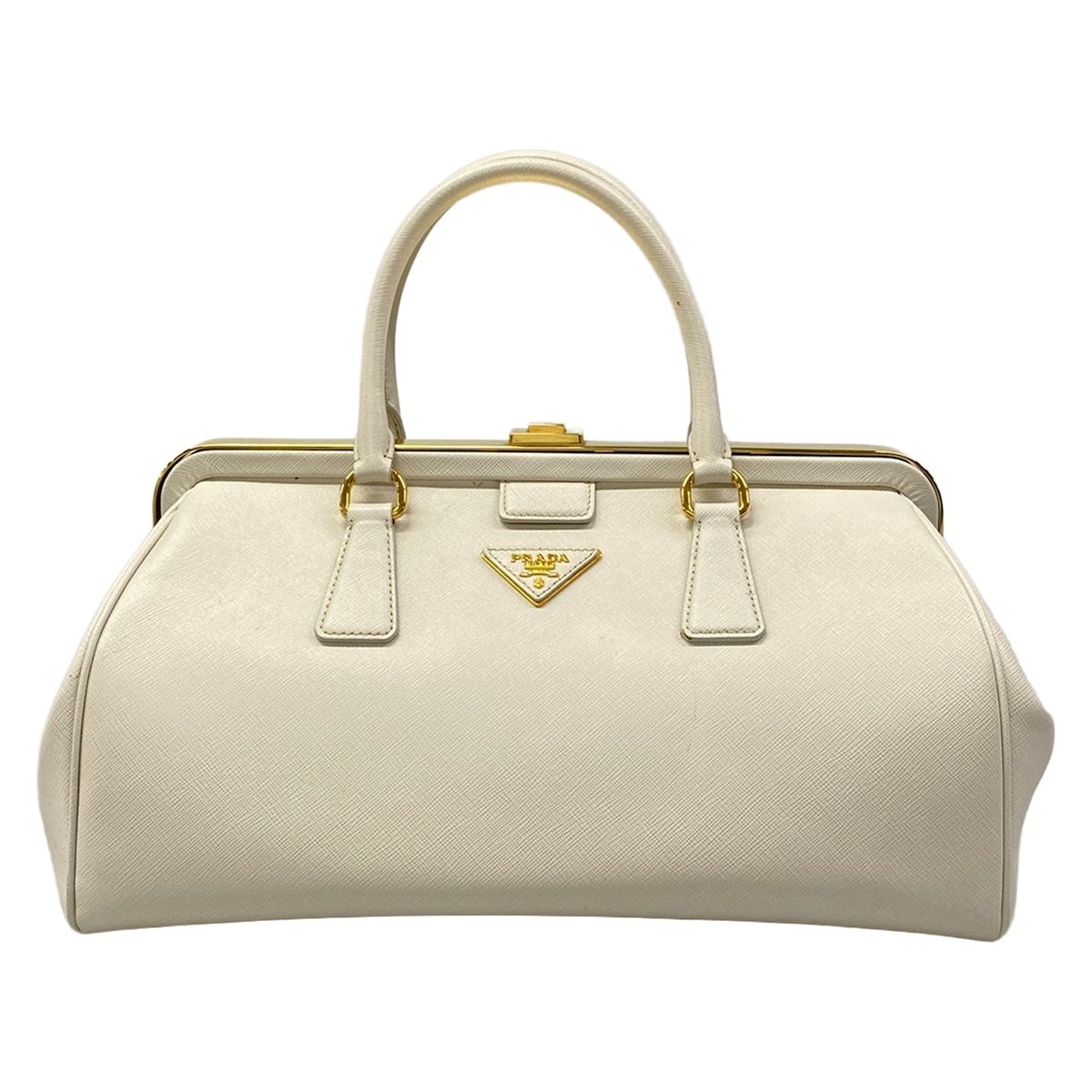 Prada Handbag Ivory Bag Opening Leather