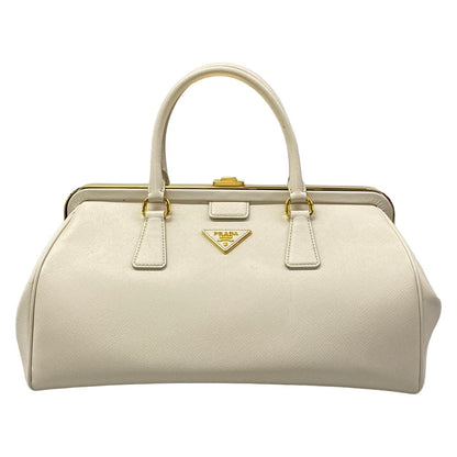 Prada Handbag Ivory Bag Opening Leather