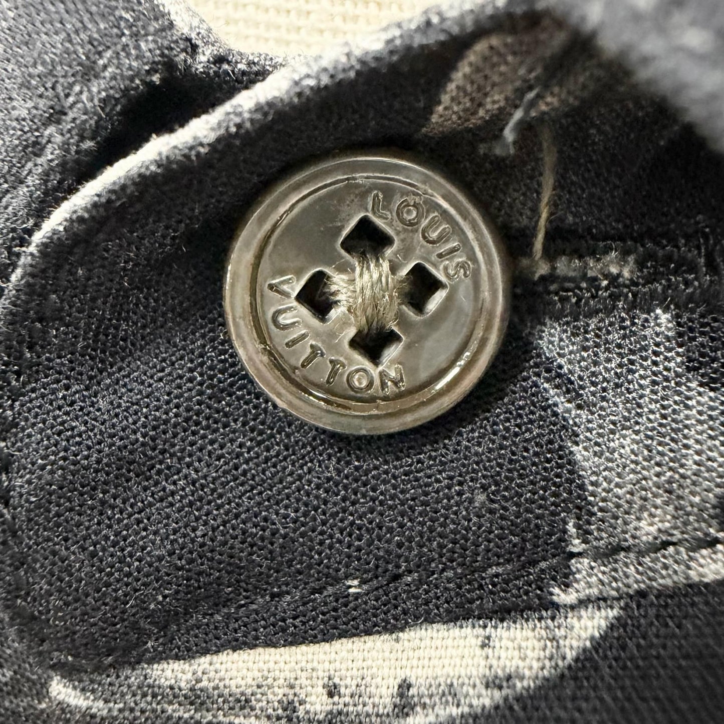 Louis Vuitton Chapman Brothers Brazza Rayon All Over Pattern Logo Button Short — view 5