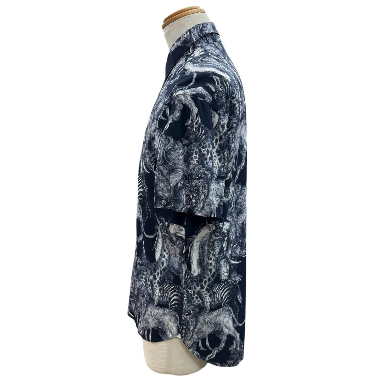 Louis Vuitton Chapman Brothers Brazza Rayon All Over Pattern Logo Button Short — view 3