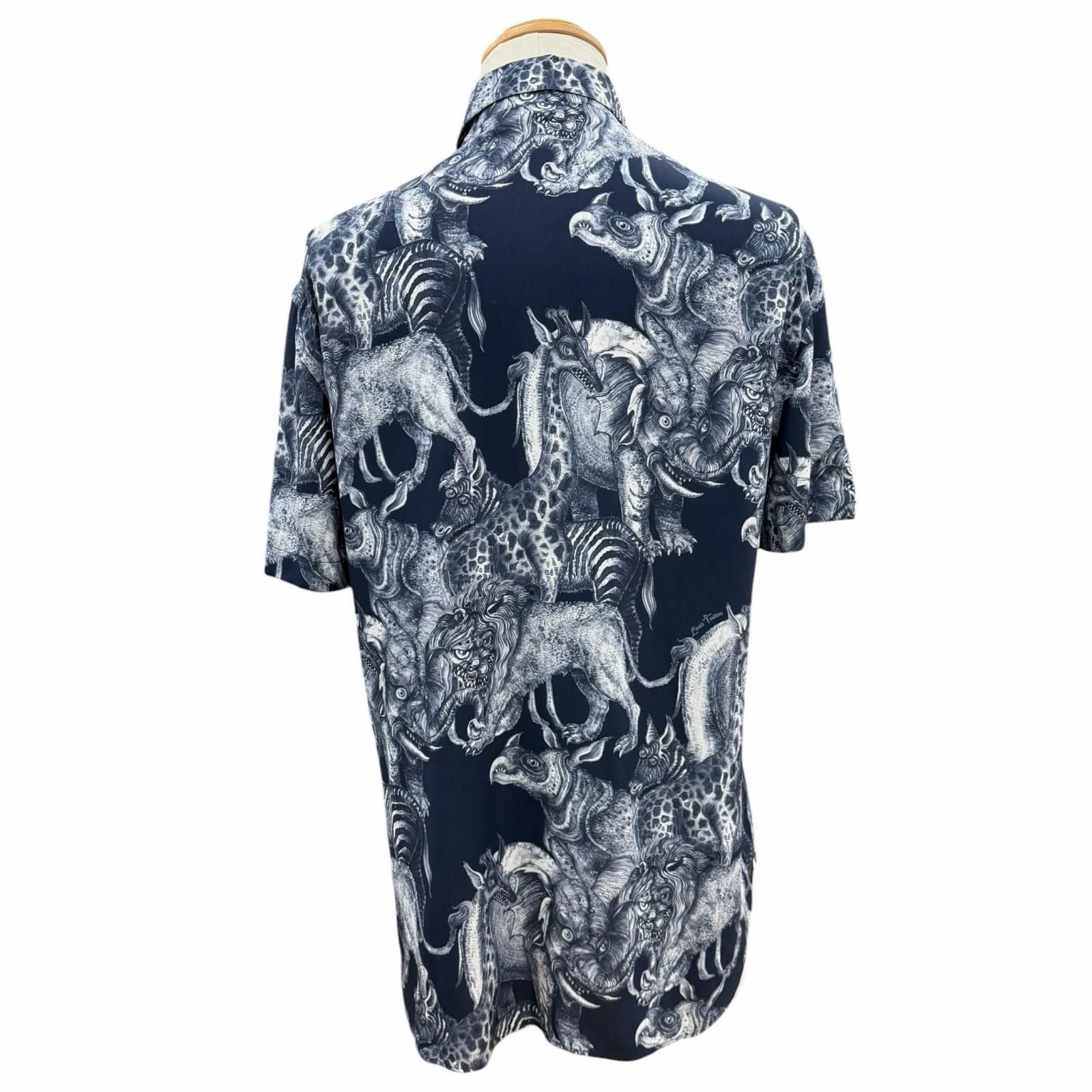 Louis Vuitton Chapman Brothers Brazza Rayon All Over Pattern Logo Button Short — view 4