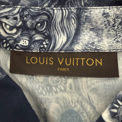 Louis Vuitton Chapman Brothers Brazza Rayon All Over Pattern Logo Button Short — view 8