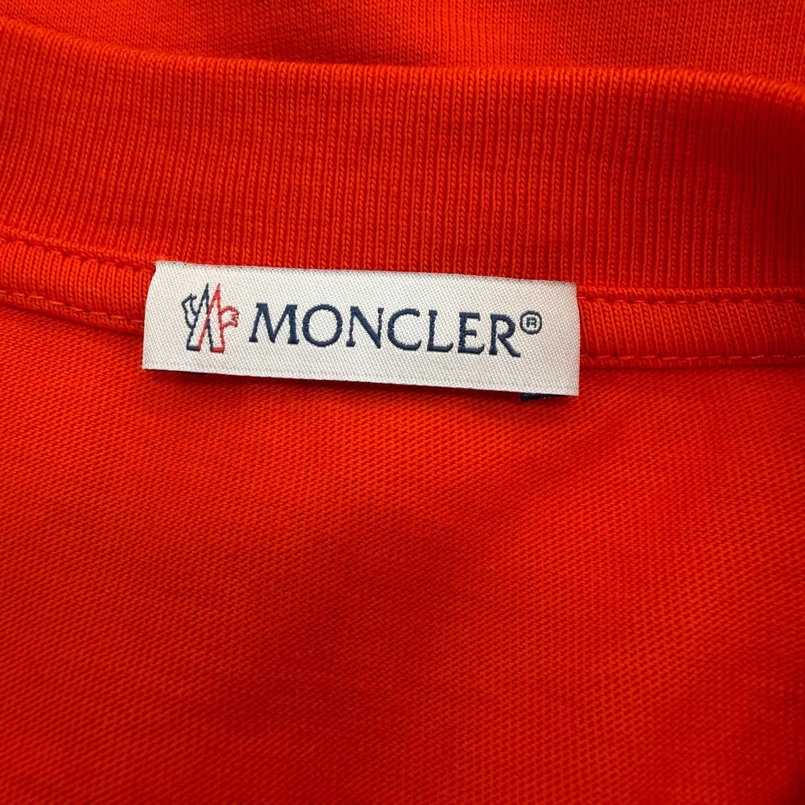 Moncler Cotton 100% Patch Logo Print Crew Neck Short Sleeve T-Shirt Orange — view 6