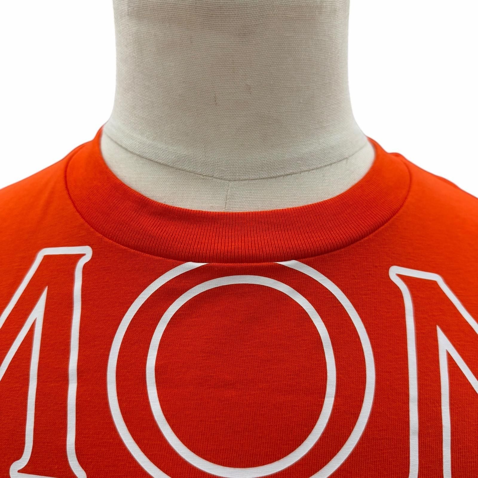 Moncler Cotton 100% Patch Logo Print Crew Neck Short Sleeve T-Shirt Orange — view 2