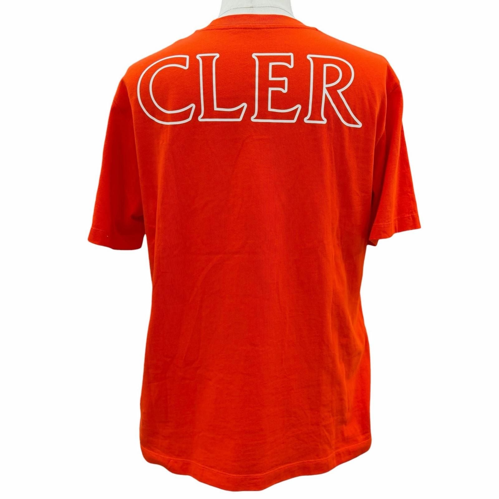 Moncler Cotton 100% Patch Logo Print Crew Neck Short Sleeve T-Shirt Orange — view 4