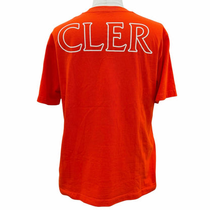 Moncler Cotton 100% Patch Logo Print Crew Neck Short Sleeve T-Shirt Orange — view 4