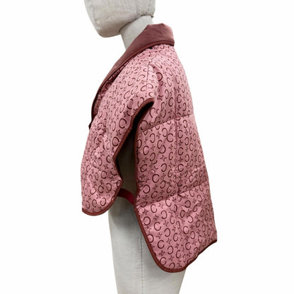 Celine Macadam Pattern Slipper Feather Shoulder Pad Down Vest — view 3