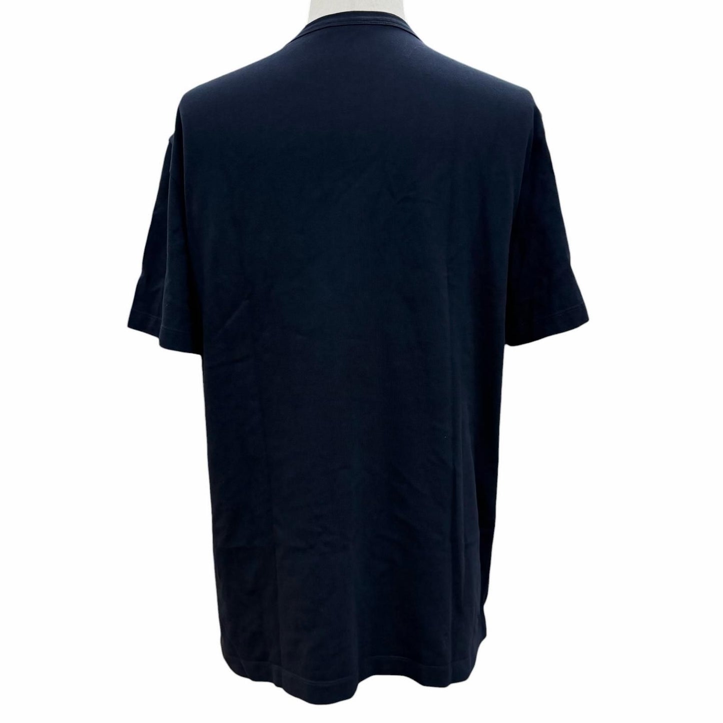 Moncler Cotton 100% Logo Print Crew Neck Short Sleeve T-Shirt Navy — view 4