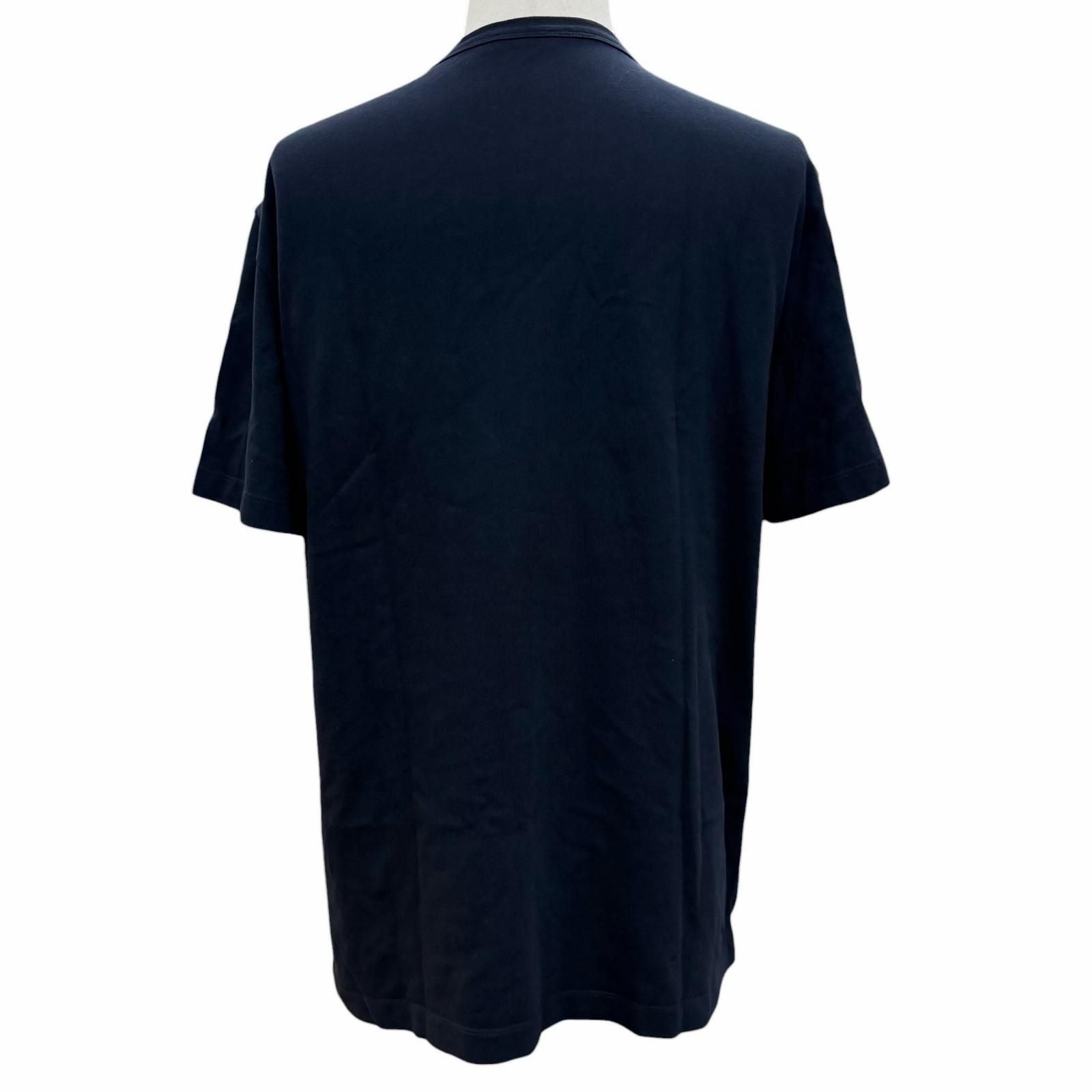 Moncler Cotton 100% Logo Print Crew Neck Short Sleeve T-Shirt Navy — view 4
