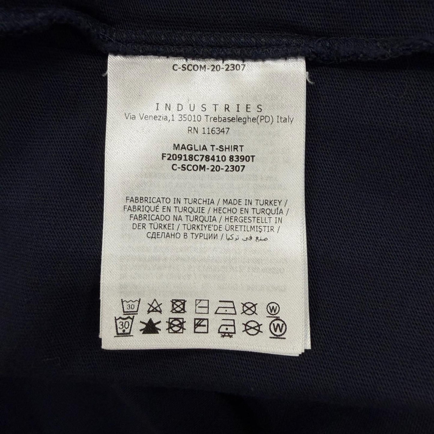 Moncler Cotton 100% Logo Print Crew Neck Short Sleeve T-Shirt Navy — view 8