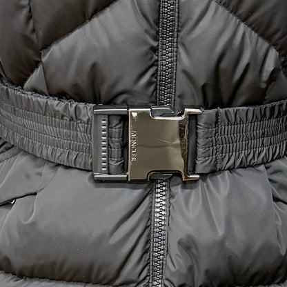 Moncler Agot Belt Hood Big Logo Patch Zip Up Jacket Coat Black 00 — view 6