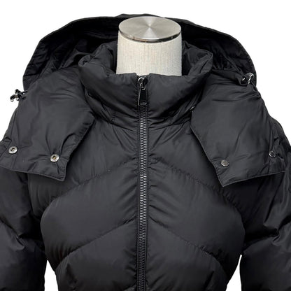 Moncler Agot Belt Hood Big Logo Patch Zip Up Jacket Coat Black 00 — view 4