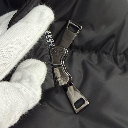 Moncler Agot Belt Hood Big Logo Patch Zip Up Jacket Coat Black 00 — view 8