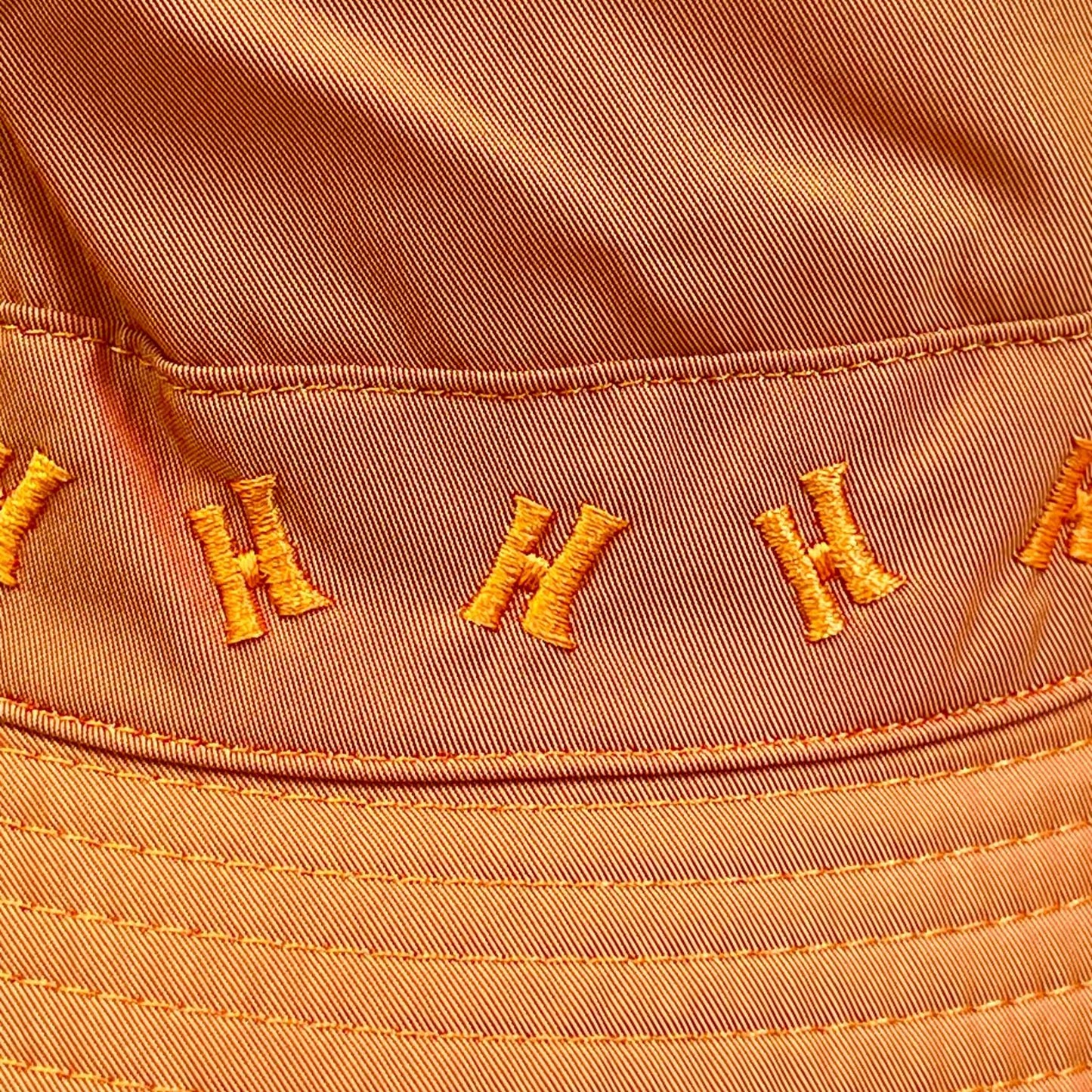 Hermes Logo Embroidery Down Jacket Prim Bucket Hat Orange 57 — view 7