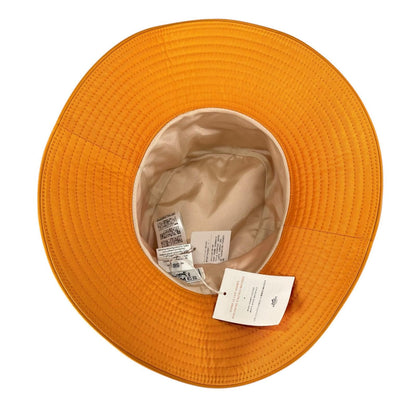 Hermes Logo Embroidery Leather Trim Bucket Hat Orange 56 — view 6