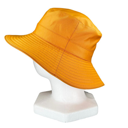 Hermes Logo Embroidery Leather Trim Bucket Hat Orange 56 — view 3