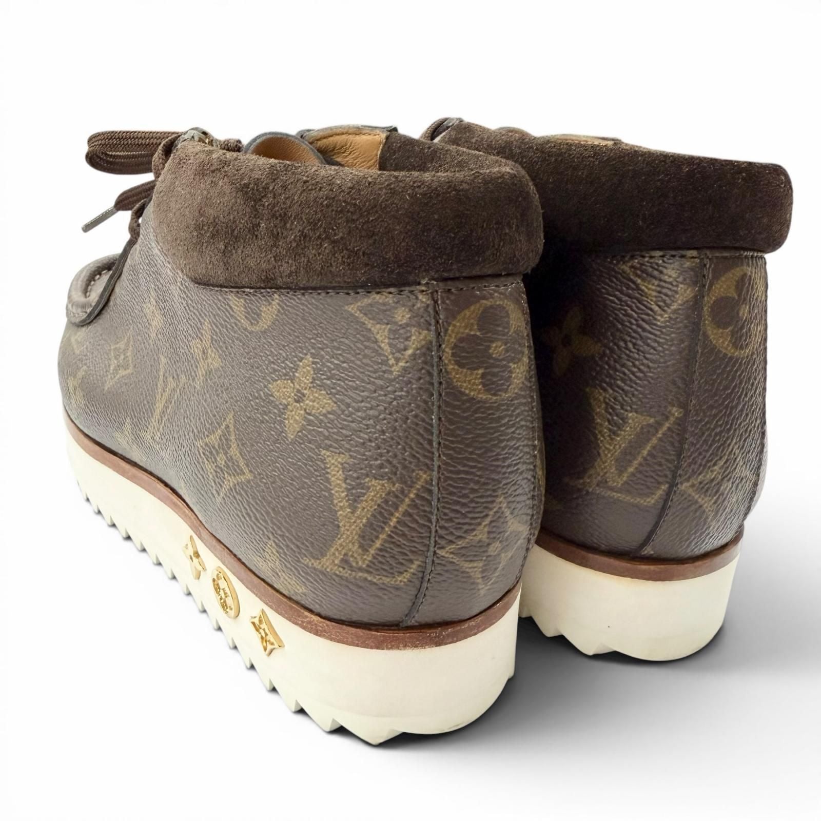 Louis Vuitton LV Mod Line Monogram Canvas Ankle Boots Brown 6 — view 5