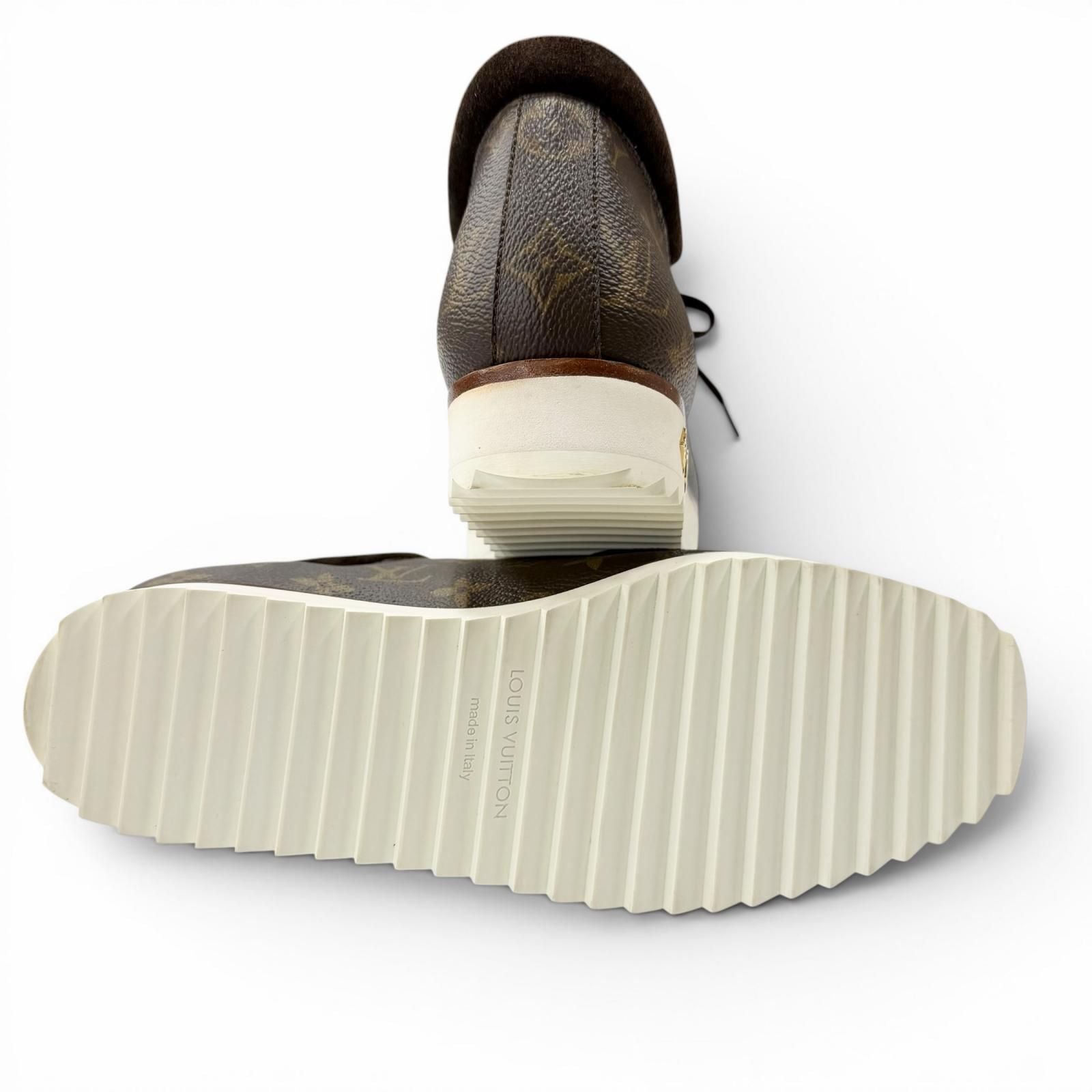 Louis Vuitton LV Mod Line Monogram Canvas Ankle Boots Brown 6 — view 4