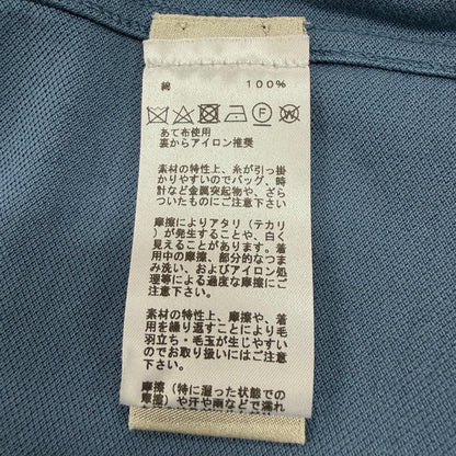 Hermes Cotton 100% Logo Embroidery Short Sleeve Polo Shirt Blue — view 8