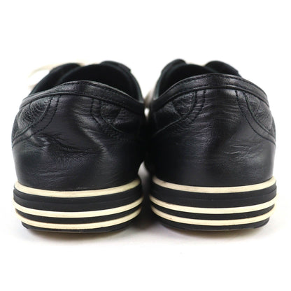 Chanel Caviar Leather CC Logo Quilted Low Cut Sneakers Black White — view 5