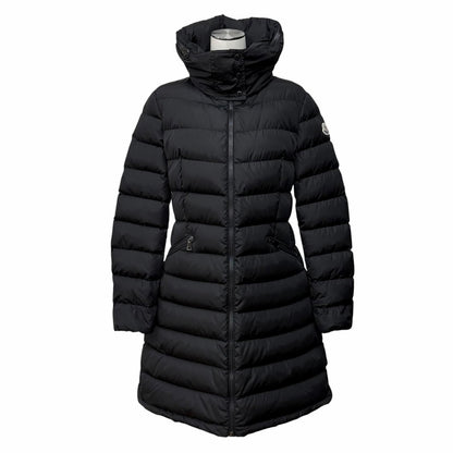 Moncler Flammette Logo with Patch Zip Up Jacket Coat Down Black