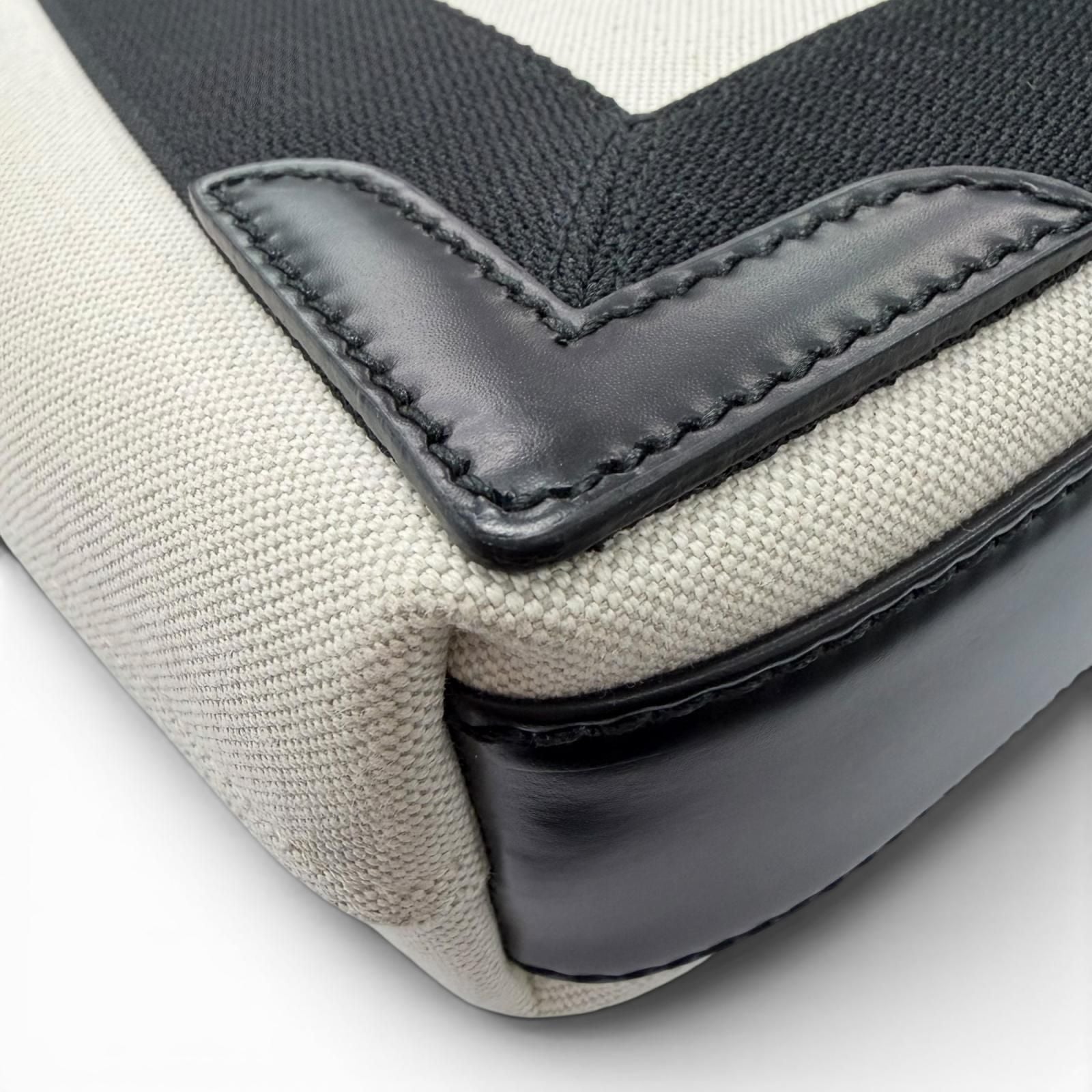 Balenciaga Navy Cabas XS Canvas Leather Shoulder Bag Natural Black — view 5