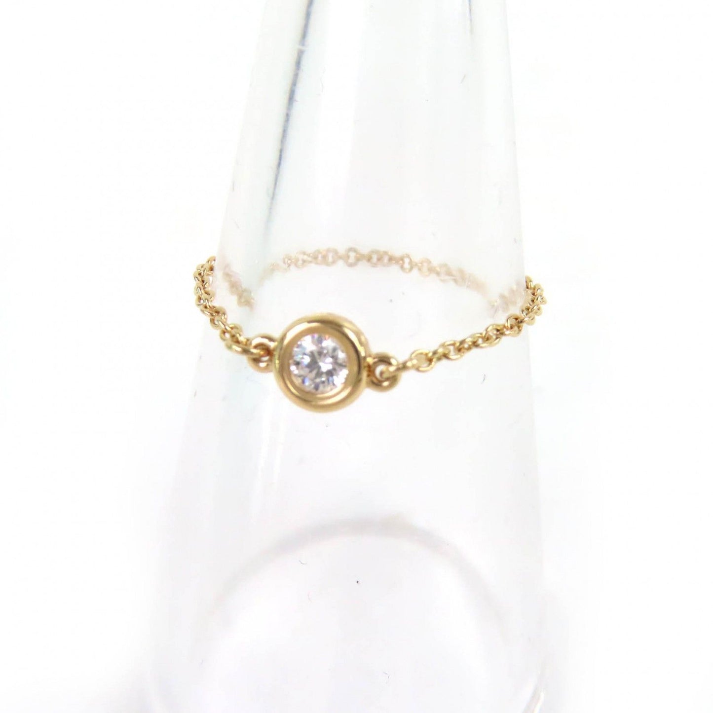 Tiffany & Co by the Yard Chain Ring 750 Diamond Frame Diameter mm Yellow Gold