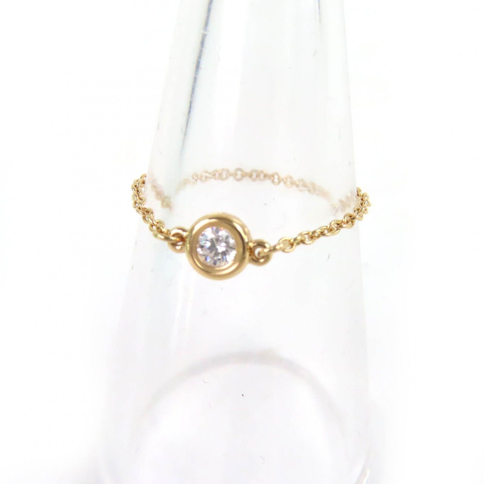 Tiffany & Co by the Yard Chain Ring 750 Diamond Frame Diameter mm Yellow Gold