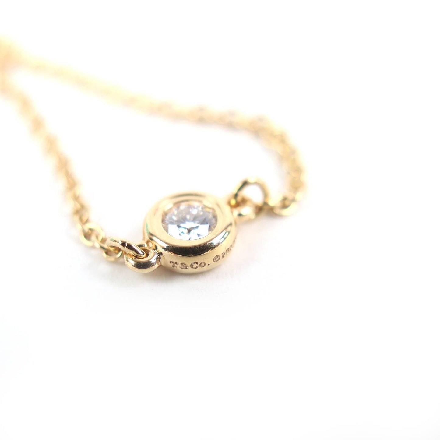 Tiffany & Co by the Yard Chain Ring 750 Diamond Frame Diameter mm Yellow Gold — view 7